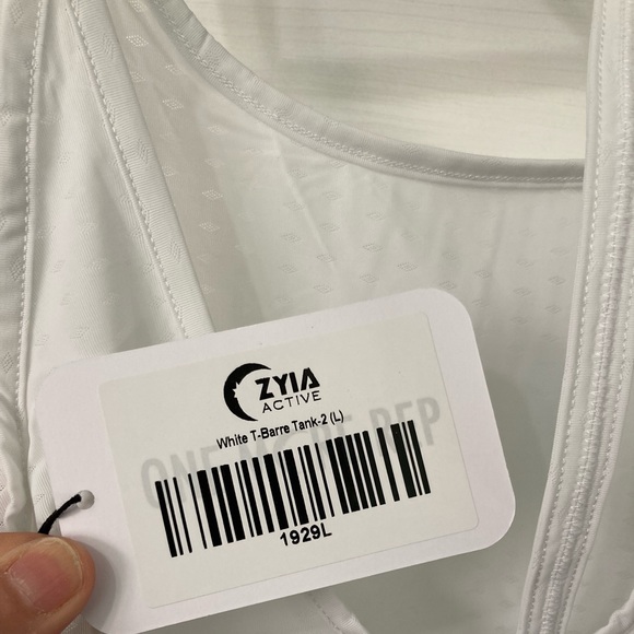 Zyia White T-Barre Tank-2 size L - Picture 4 of 5